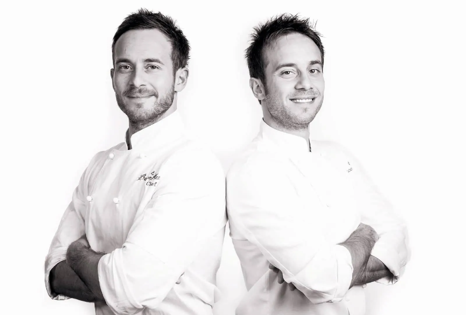 Gabriele e Manuele in giacca da chef